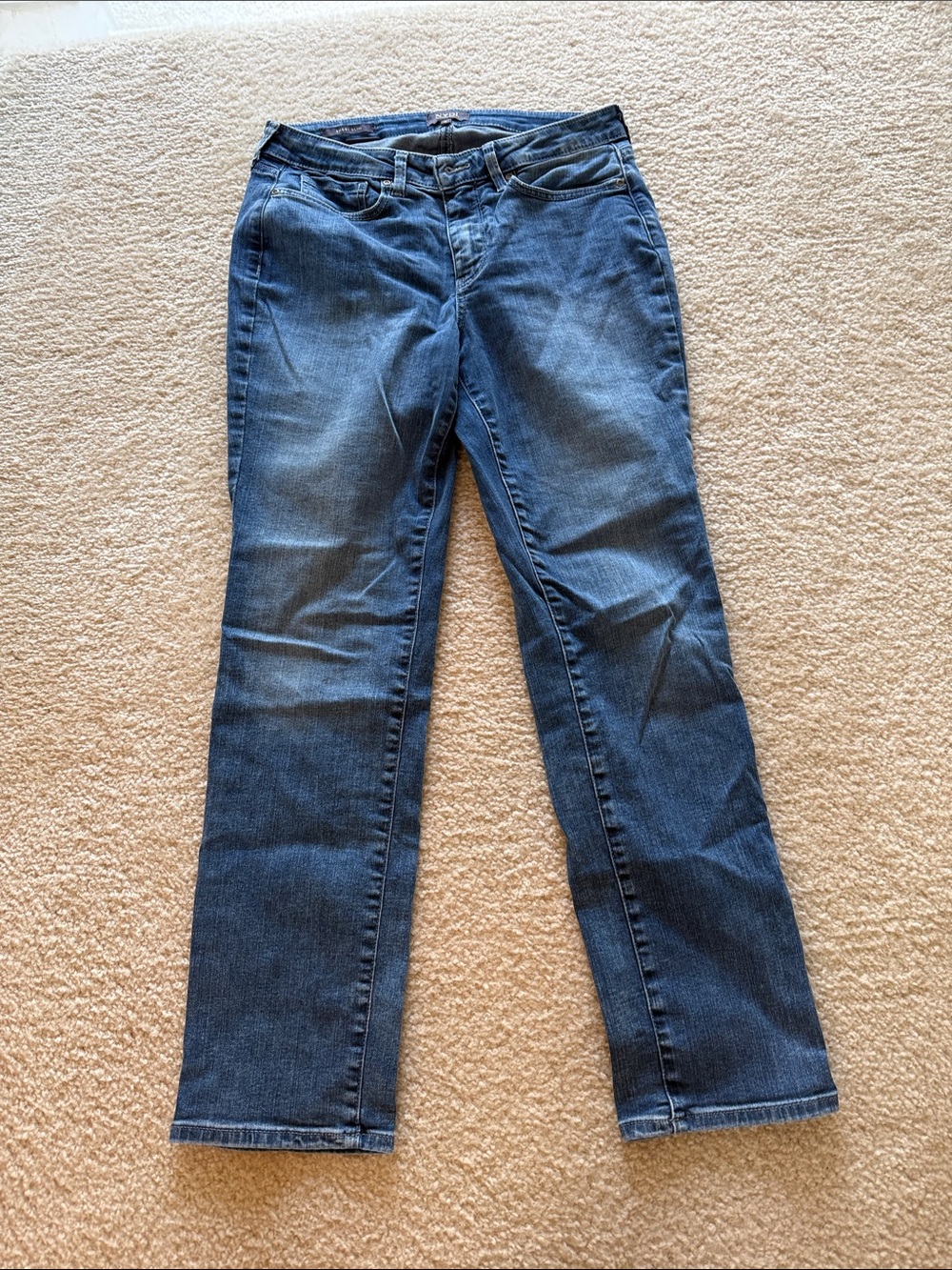 NYDJ Women's Straight Leg Jeans in Dark Blue Denim